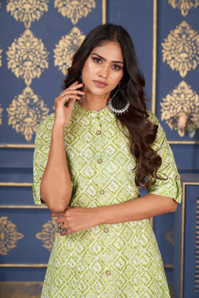 Clothing Art Fancy Wholesale Printed Cotton Kurti With Bottom